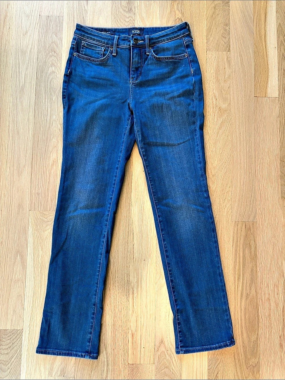 NYDJ Sheri Slim Straight Jeans.